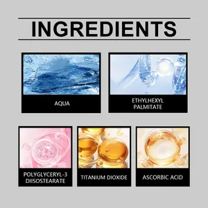 Detail view of skincare ingredients used in the mushroom head cushion foundation.