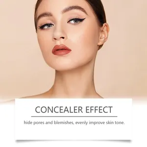 Detailed view of flawless skin finish after applying mushroom head cushion foundation