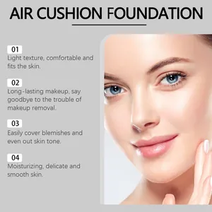 Detailed view of flawless skin texture after using the moisturizing air cushion foundation.