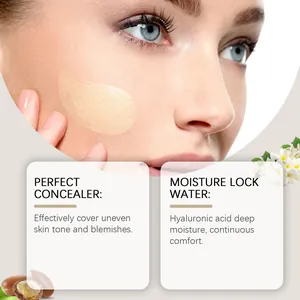 Close-up of EELHOE moisturizing DD cream texture on face skin for perfect concealer