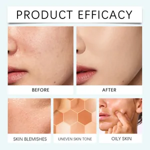Detailed product efficacy view showing concealer results before and after skin improvement