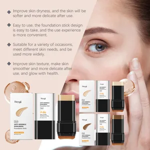 Λεπτομερής προβολή των αποχρώσεων του HOYGI 3-in-1 foundation stick με αντηλιακά οφέλη