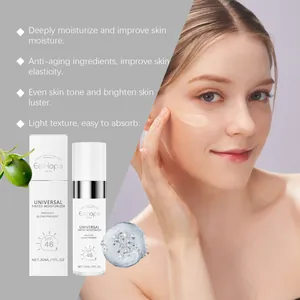 Close-up of EELHOPE Tinted Moisturizer SPF 46 showing skin application on model