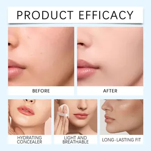 Nourishing liquid foundation efficacy showing full coverage and a long-lasting natural look.