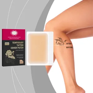 EELHOE waterproof tattoo cover patch showing the clear before and after effect on a leg