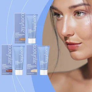 Detailansicht der Zephoco-Foundation in den Farben Natural, Ivory und Dark Skin