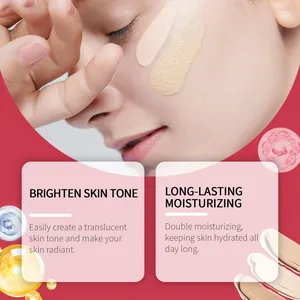 Detail view showing BB cream texture and skin brightening effect on model's face