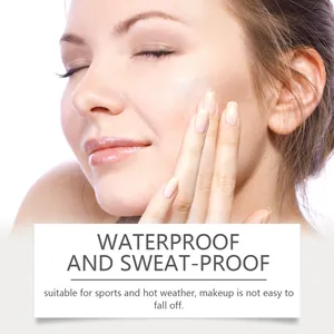 Close-up showing the waterproof and sweat-proof foundation effect on radiant skin