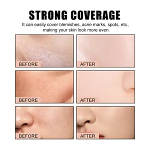 Professional high coverage concealer before and after results for skin blemishes