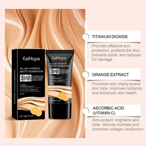 Detailed info of EelHope 3-in-1 matte foundation with Vitamin C and SPF 30 features