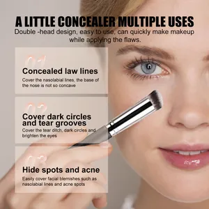 Professional detail view showing concealer application for dark circles and facial spots