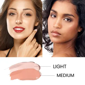 Professional EELHOE matte liquid foundation swatches in Light and Medium shades
