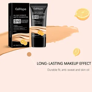 EelHope hydrating matte foundation detail showing product texture and ingredients focus