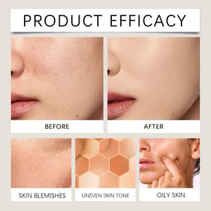 Detailed comparison showing DD cream efficacy on blemishes, oily skin, and tone.