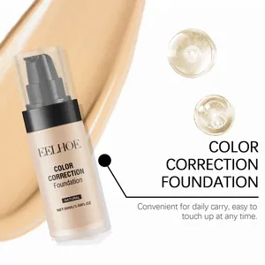 Detail of EELHOE natural finish color correction foundation with liquid texture smear