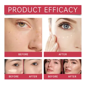 Before and after comparison showing natural concealer effect of BB cream on skin