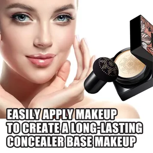 Base de maquillaje cushion con aplicador de champiñón para un acabado duradero