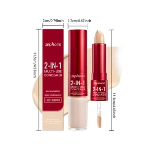 Detailed size and dimensions of Zephoco 2-in-1 light brown multi-use concealer stick.
