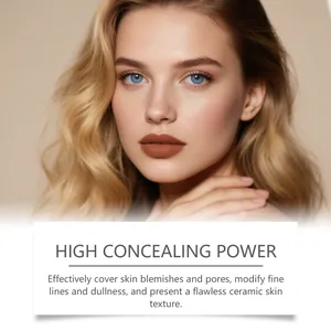 Close-up of a model showing flawless skin with a high concealing foundation stick.