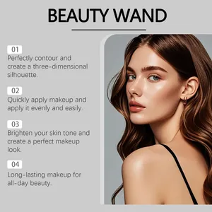 Model showing makeup effects of ZEPHOCO liquid blush and highlighter wand