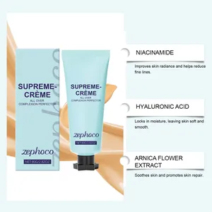 Zephoco ivory concealer cream featuring niacinamide and hyaluronic acid ingredients