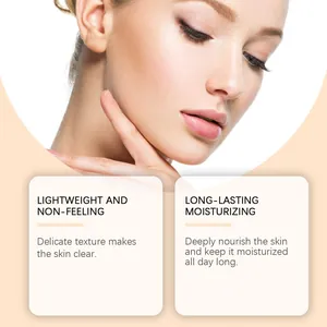 Primer plano de la piel que muestra el efecto hidratante y ligero de la crema BB facial.