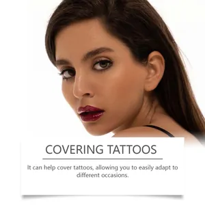 Detailed close-up showing smooth matte coverage of concealer for professional tattoo hiding