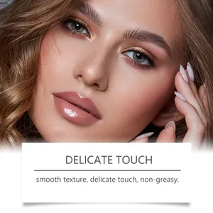 Detailed view of facial makeup effect showing smooth and non-greasy liquid blush texture