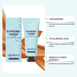 Detailed view of Zephoco concealer with niacinamide and hyaluronic acid ingredients.