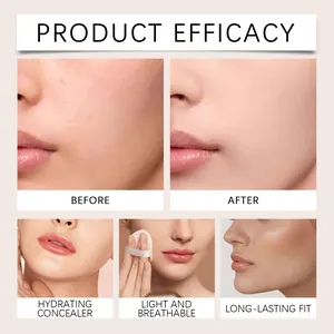 Before and after comparison of hydrating concealer stick for smooth and light skin finish