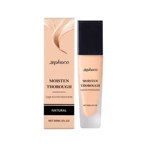 Zephoco Fondotinta Liquido Idratante Leggero Correzione Tono Pelle Donna Finitura Trucco Quotidiano Tonalità Naturale Bottiglia