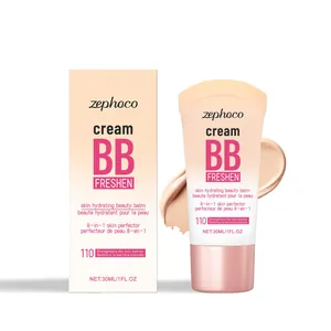 ZEPHOCO BB Cream Corrector Iluminador Hidratante Ligero 8 en 1 Skin Perfector Maquillaje Facial Acabado Mate