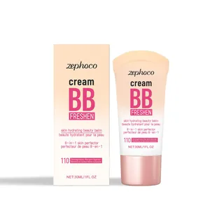 ZEPHOCO BB Crème Correctrice Éclat Hydratante Fini Mat Naturel 8-en-1 Perfecteur de Teint Maquillage Longue Durée