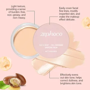 Detail view of Zephoco bronzing balm showing creamy texture and natural ingredients