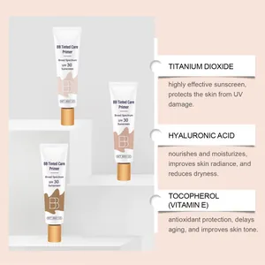 BB Tinted Care Primer SPF 30 detalle con vitamina E y ácido hialurónico beneficios