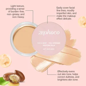 Detailed macro view of Zephoco full coverage bronzing balm showing its creamy texture