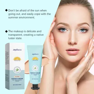 Detalle de la base ZEPHOCO Blanco Marfil con SPF 30+ para un acabado de piel suave