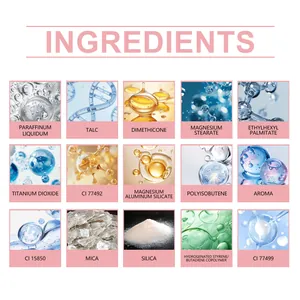 Detailed ingredient list of concealer powder including Mica and Silica for matte finish.