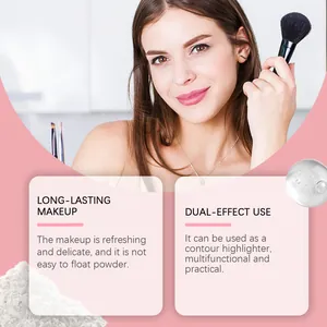 Detail highlighting long-lasting setting powder benefits with a professional makeup look