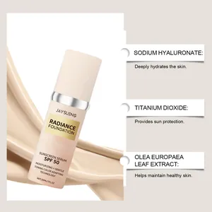 JAYSUING Radiance Foundation SPF 50 Sunscreen Serum για βαθιά ενυδατική κάλυψη δέρματος.