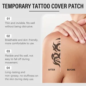 Breathable and invisible tattoo cover patch for skin blemishes