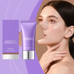 Detailed view of moisturizing serum BB cream for dark skin with professional matte finish