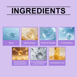 Lista detallada de ingredientes para la BB cream hidratante con ácido hialurónico.