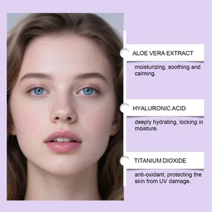 Detalle de los ingredientes de la BB cream hidratante como Aloe y Ácido Hialurónico