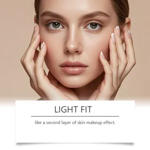 Primer plano macro profesional de piel perfecta con efecto de maquillaje ligero
