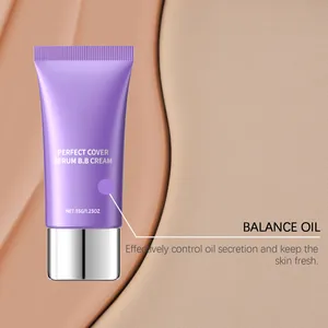 Close-up of moisturizing serum BB cream tube for oil control and matte finish