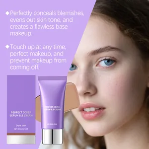 Detailed view of moisturizing serum BB cream for dark skin with flawless finish model