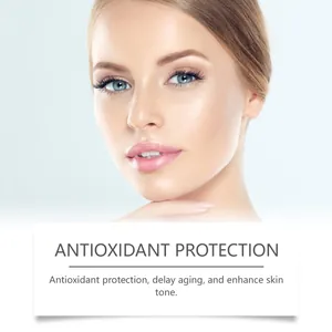 Primer plano de piel radiante que muestra la protección antioxidante de la serie BB cream