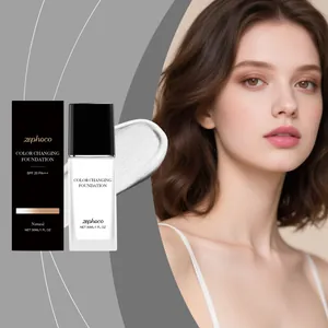 Λεπτομέρεια του zephoco color changing foundation με φινίρισμα δέρματος και δείγμα υφής
