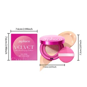 Dimensioni dettagliate del set cuscino idratante zephoco Velvet bianco avorio e box